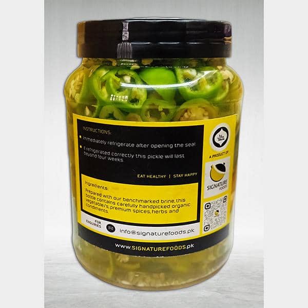 Pickled Green Chillies (Cut) – Signature Foods | Pakistan Vinegar ...